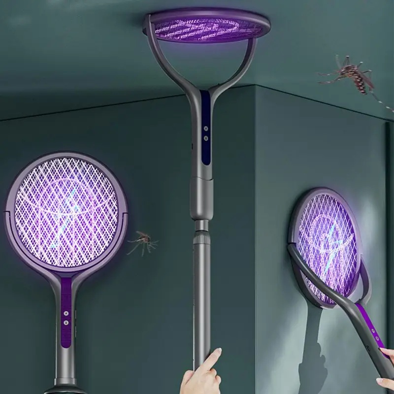 Head Racket Boom - Racchetta Elettrica Antizanzare con Testa Rotante,
